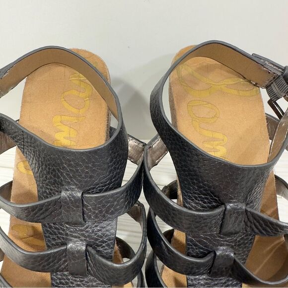 SAM EDELMAN NAYLA LEATHER WEDGES SANDAL 9.5 - Picture 4 of 16